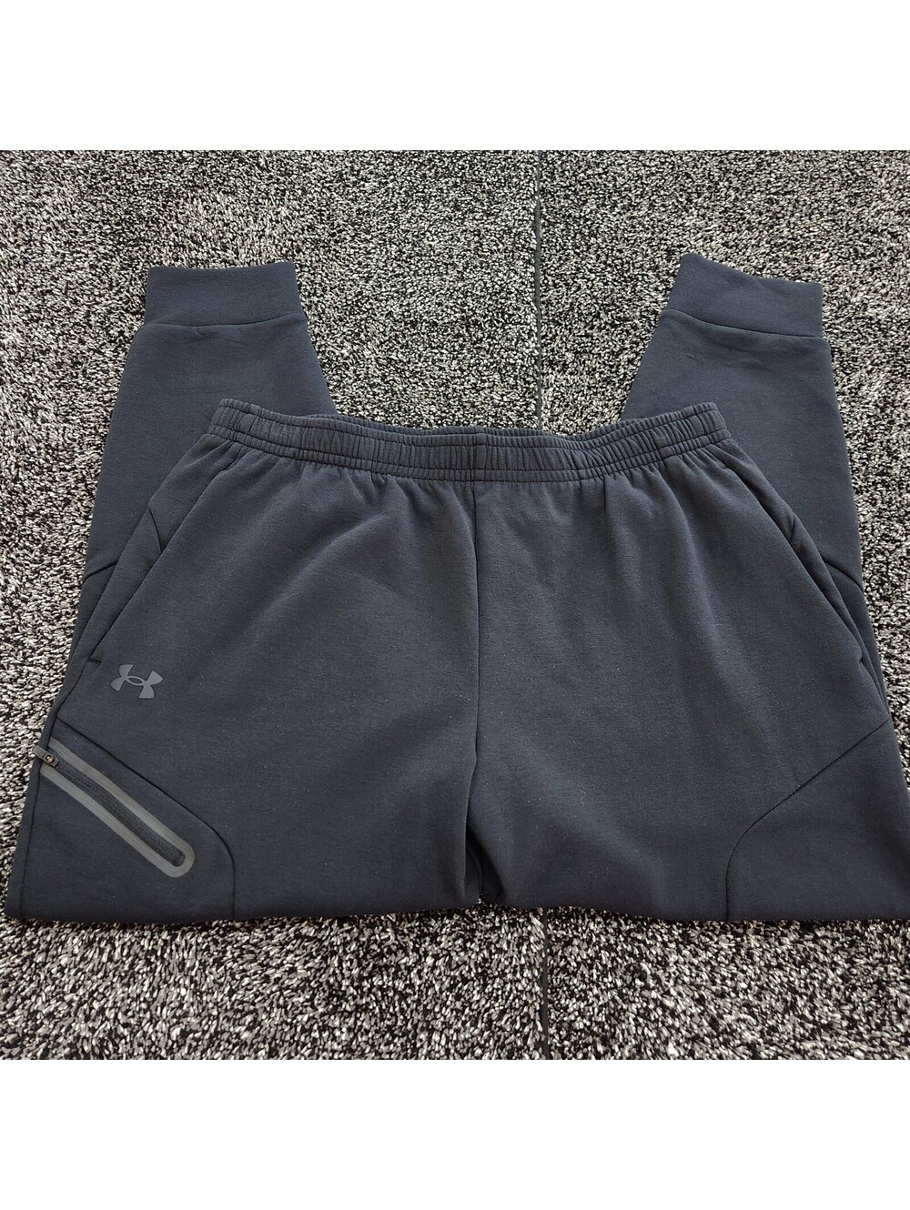 Under Armour Men’s Unstoppable Fleece Grid Joggers Black Tapered Pants XL